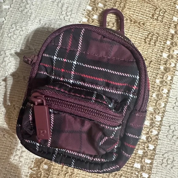 Victoria's Secret Plaid Backpack - Burgundy and Black - Picture 3 of 7
